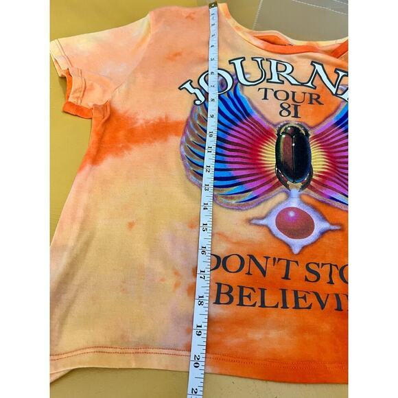 Journey Don’t Stop Believin’ Tour 81 Orange Tie Dye Graphic Cropped Band Tee XXL - Picture 7 of 7